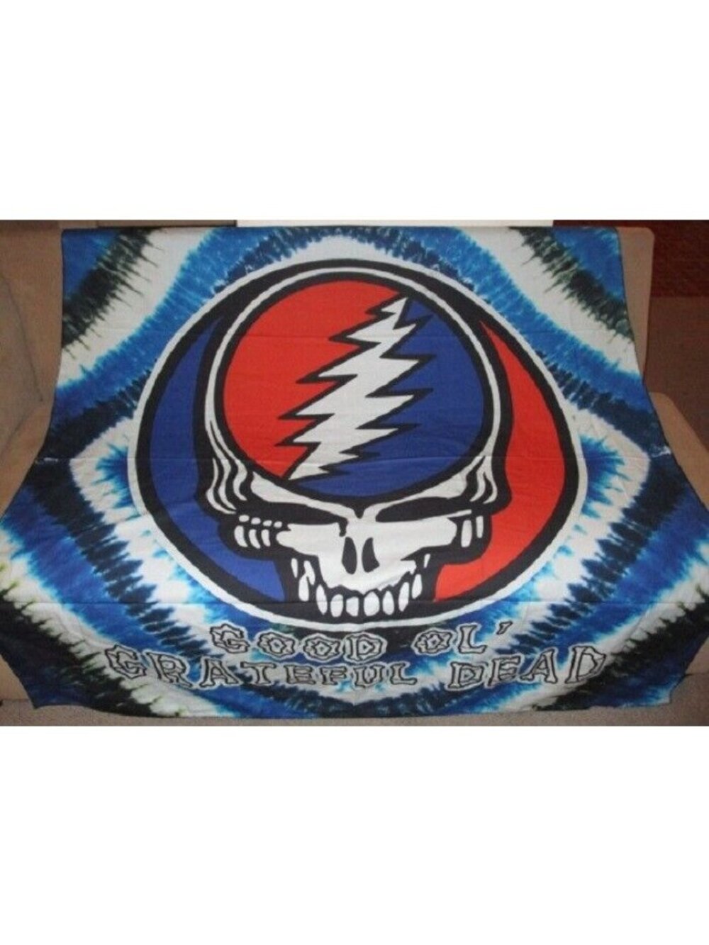 New Grateful Dead Blue Steal Your Face Wall Decor Gift Tapestry 60x60 Tie Dye
